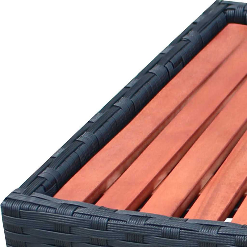 vidaXL Polyrattan, fekete Spa fellépő 92x45x25 cm