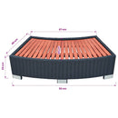 vidaXL Polyrattan, fekete Spa fellépő 92x45x25 cm