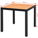 vidaXL barna alumínium és WPC kerti asztal 80 x 80 x 74 cm