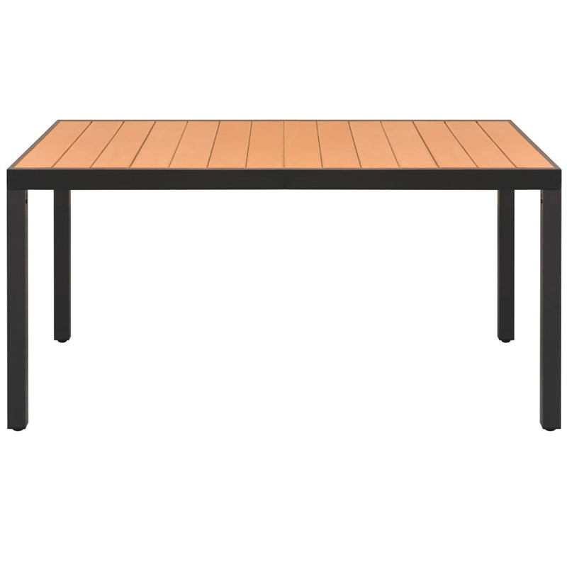 vidaXL barna alumínium és WPC kerti asztal 150 x 90 x 74 cm