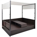 vidaXL barna polyrattan napellenzős kerti ágy 190 x 130 cm