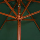 vidaXL zöld napernyő fa rúddal 270 x 270 cm