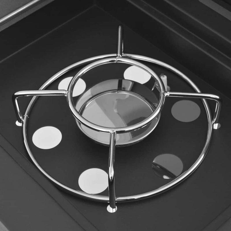 vidaXL Gázos grillező Ezüst Rozsdamentes acél