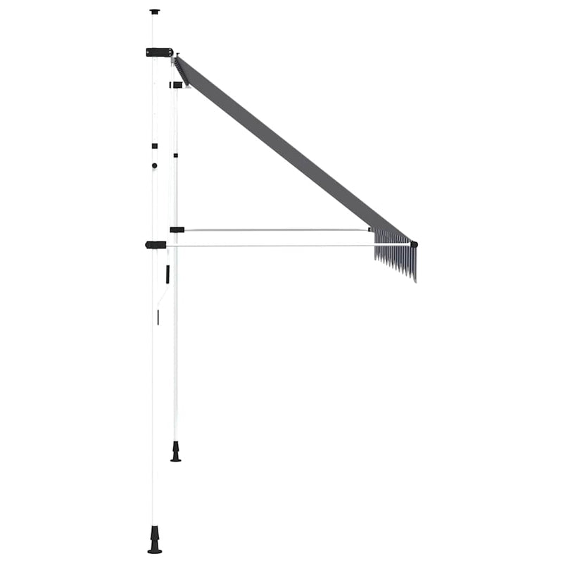 vidaXL kézzel feltekerhető napellenző kék-fehér csíkokkal 300 cm