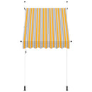 vidaXL manuális, feltekerhető napellenző kék-sárga csíkokkal 150 cm