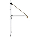vidaXL manuális, feltekerhető napellenző kék-sárga csíkokkal 150 cm