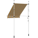 vidaXL manuális, feltekerhető napellenző kék-sárga csíkokkal 150 cm