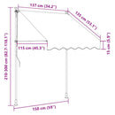 vidaXL manuális, feltekerhető napellenző kék-sárga csíkokkal 150 cm
