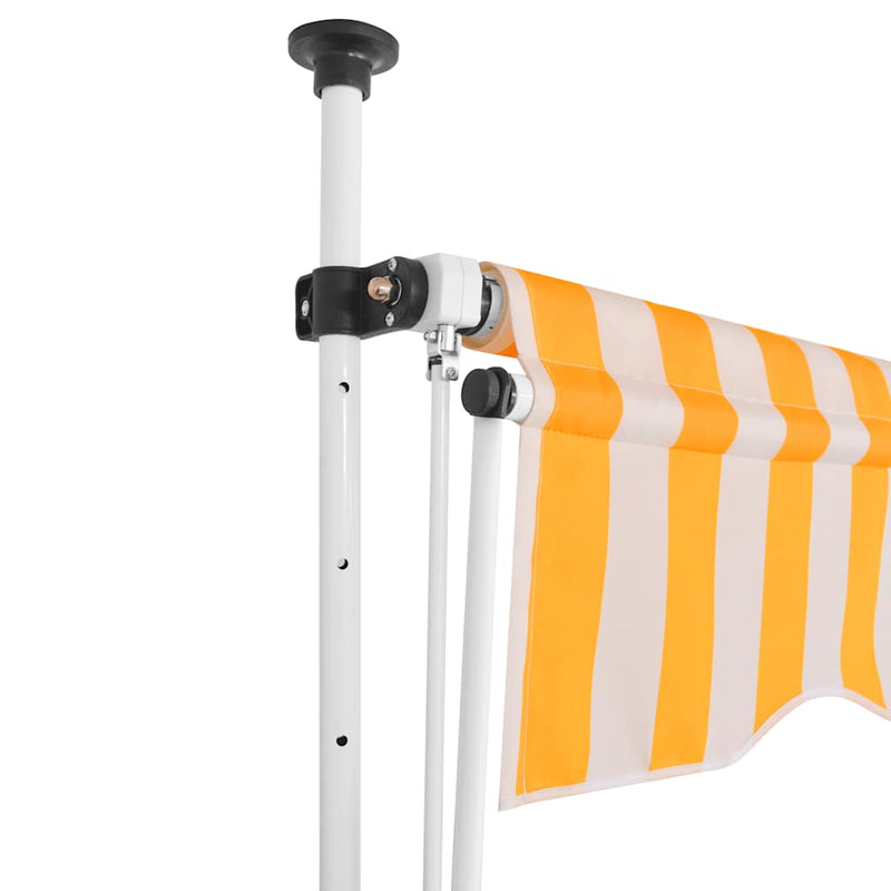 vidaXL narancssárga-fehér csíkos kézzel feltekerhető napellenző 150 cm