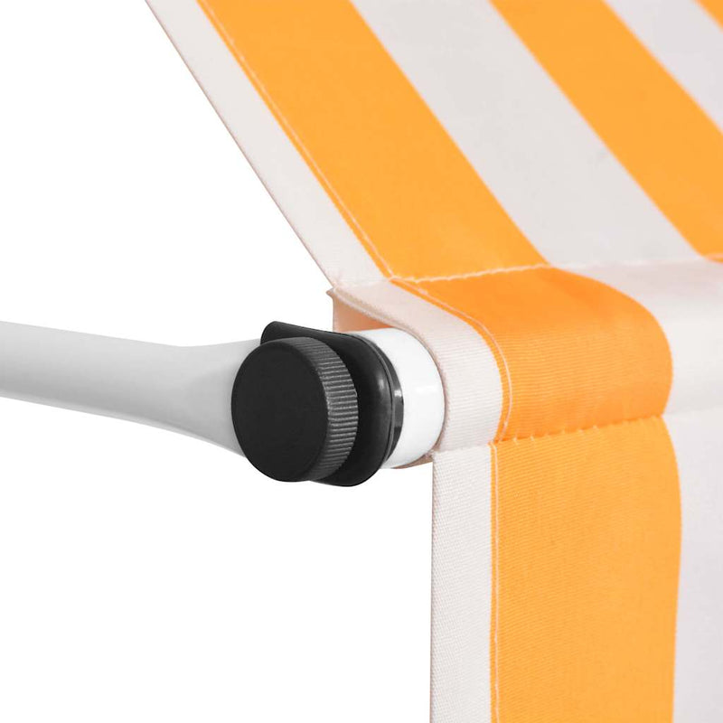 vidaXL narancssárga-fehér csíkos kézzel feltekerhető napellenző 150 cm