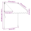 vidaXL narancssárga-fehér csíkos kézzel feltekerhető napellenző 150 cm