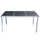vidaXL fekete acél kerti asztal 150 x 90 x 74 cm