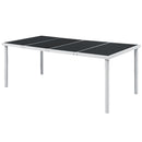 vidaXL fekete acél kerti asztal 190 x 90 x 74 cm