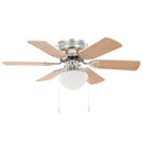 vidaXL díszes mennyezeti ventilátor lámpával 82 cm világosbarna