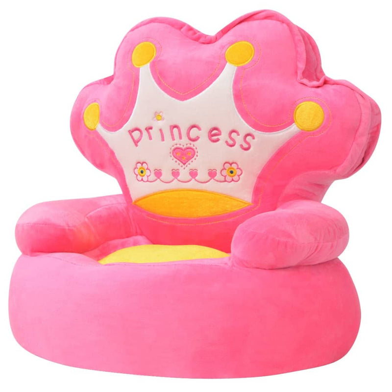 vidaXL rózsaszín princess-feliratos plüss gyerekszék