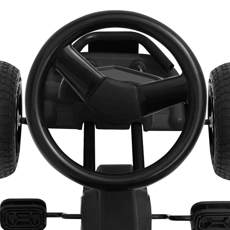 vidaXL Fekete pedálos gokart pneumatikus gumikkal