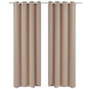 vidaXL 2 db krémszínű sötétítőfüggöny fém fűzőlyukakkal 135 x 175 cm