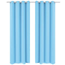vidaXL 2 db türkiz sötétítőfüggöny fém függönykarikákkal 135 x 175 cm
