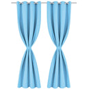 vidaXL 2 db türkiz sötétítőfüggöny fém függönykarikákkal 135 x 175 cm