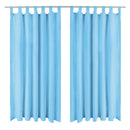 vidaXL 2 db türkizkék mikroszatén függöny karikákkal 140 x 175 cm