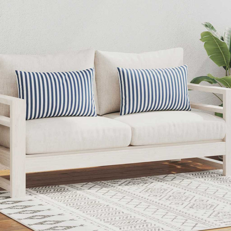 vidaXL 2 db tengerészkék csíkos kültéri párna 60 x 40 cm