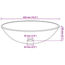 vidaXL 42 cm-es edzett üveg mosdókagyló fekete