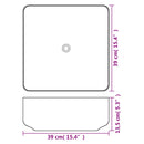 vidaXL Négyzet alakú, fehér kerámia mosdókagyló 39x39x13,5 cm