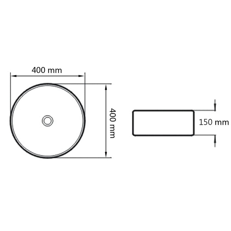 vidaXL kerek fehér kerámia mosdókagyló 40 x 15 cm