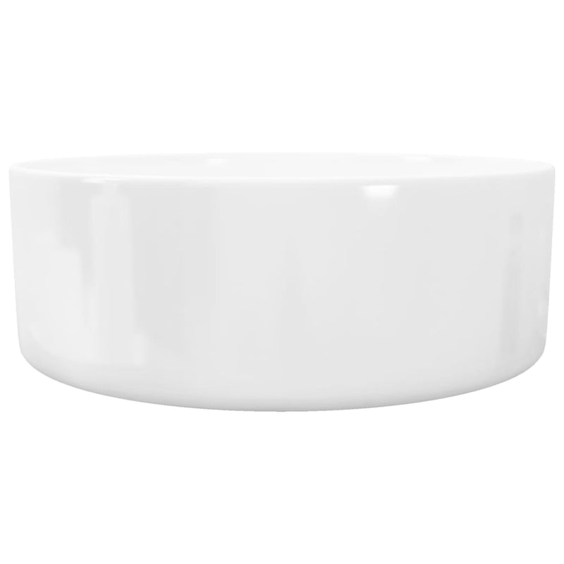 vidaXL Kerek, fehér kerámia mosdókagyló 40x15 cm