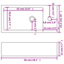vidaXL téglalap-alakú, fehér kerámia mosdókagyló csaptelep furattal 46x25,5x12 cm