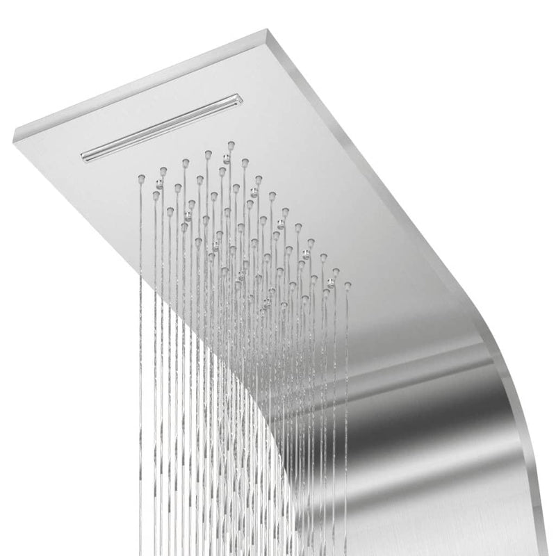 vidaXL rozsdamentes acél ívelt zuhanypanel rendszer