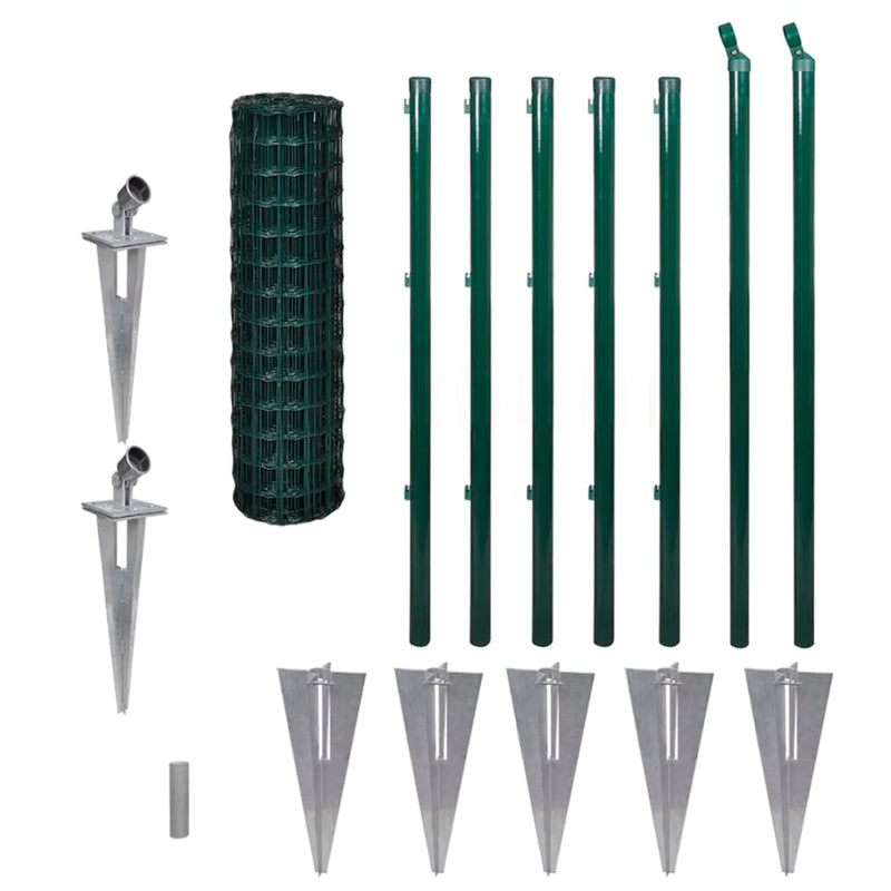 vidaXL Euro Fence zöld acélkerítés 10 x 1 m