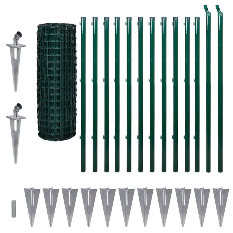 vidaXL Euro Fence zöld acélkerítés 25 x 1,2 m