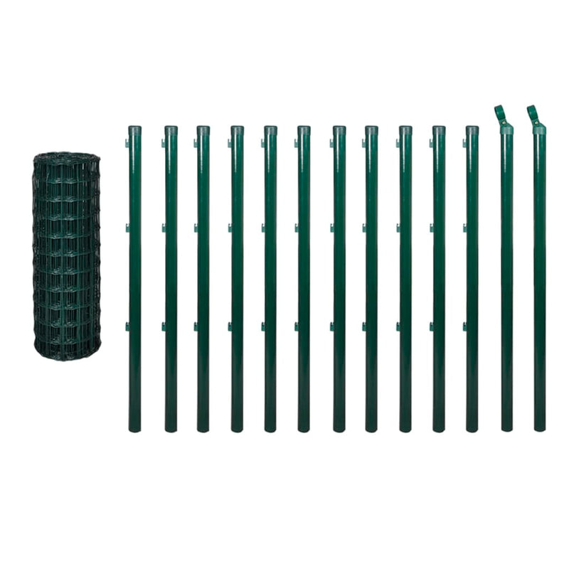 vidaXL Euro Fence zöld acélkerítés 25 x 1,2 m