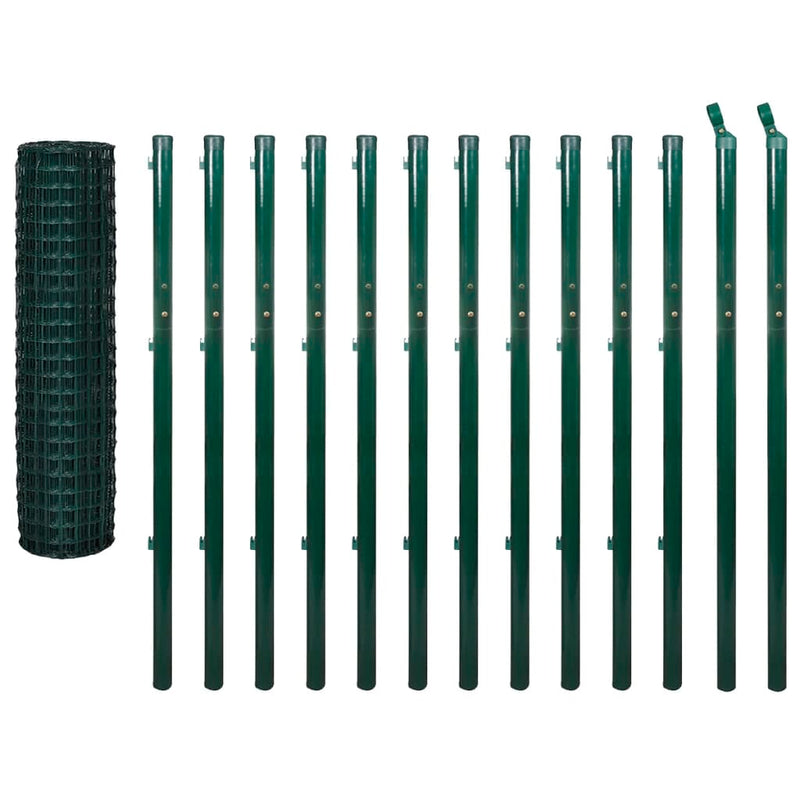 vidaXL Euro Fence zöld acélkerítés 25 x 1,7 m