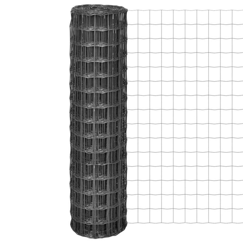 vidaXL Euro Fence szürke acélkerítés 10 x 1,5 m