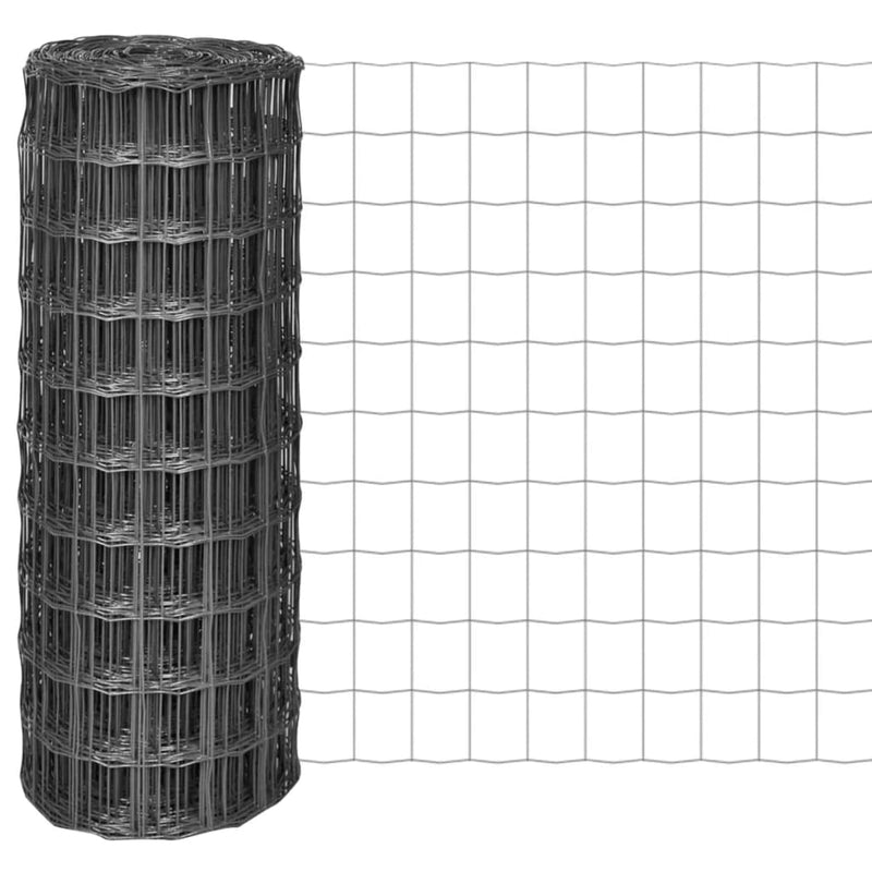 vidaXL Euro Fence szürke acélkerítés 25 x 1 m