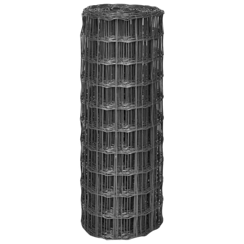 vidaXL Euro Fence szürke acélkerítés 25 x 1 m