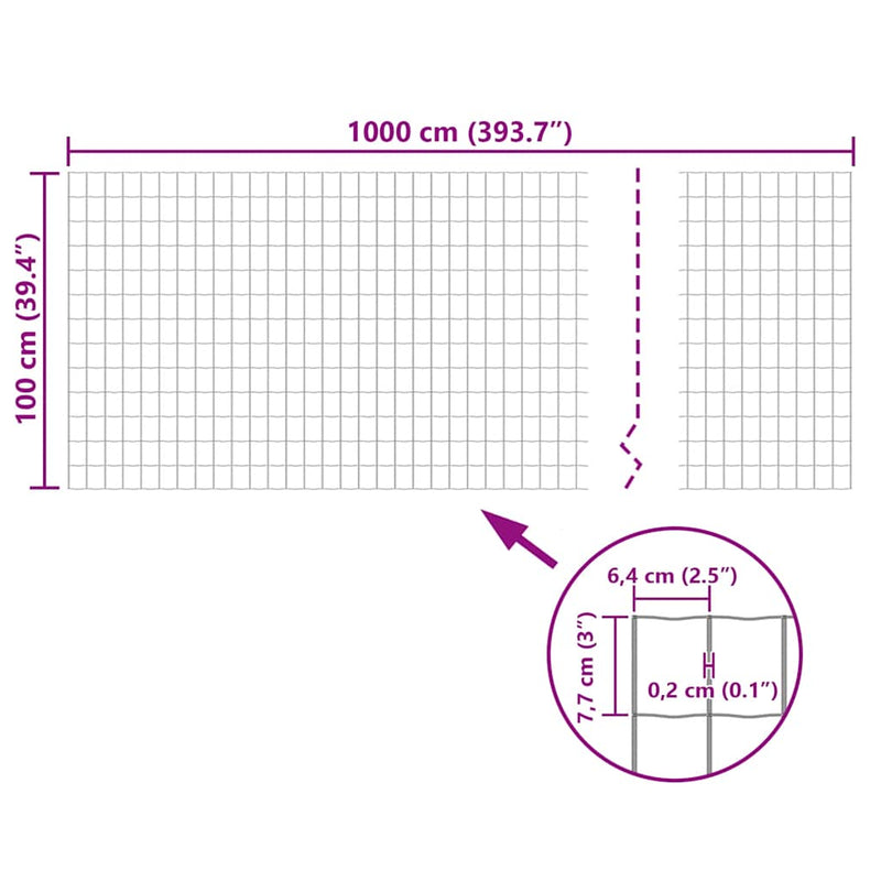 vidaXL Euro Fence szürke acélkerítés 10 x 1 m