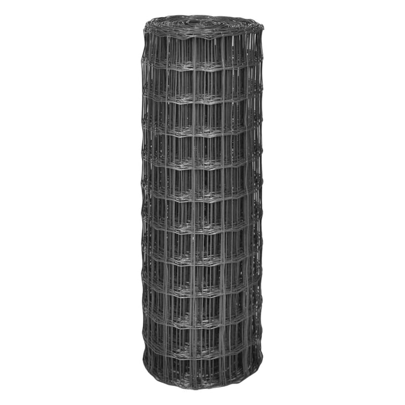 vidaXL Euro Fence szürke acélkerítés 25 x 1,2 m