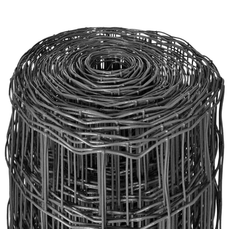 vidaXL Euro Fence szürke acélkerítés 25 x 1,2 m
