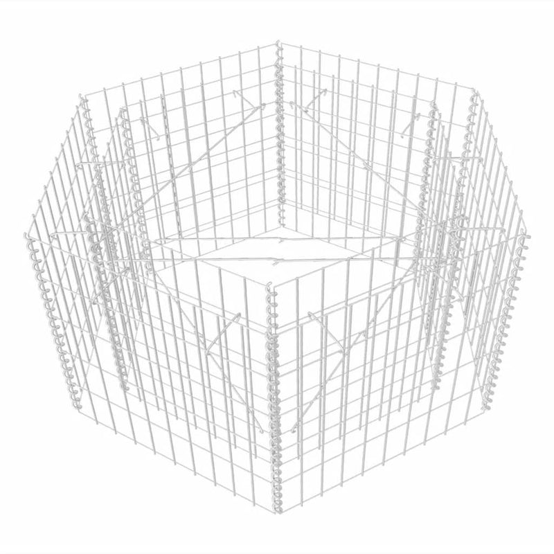 vidaXL hatszögletű gabion magaságyás 100 x 90 x 50 cm