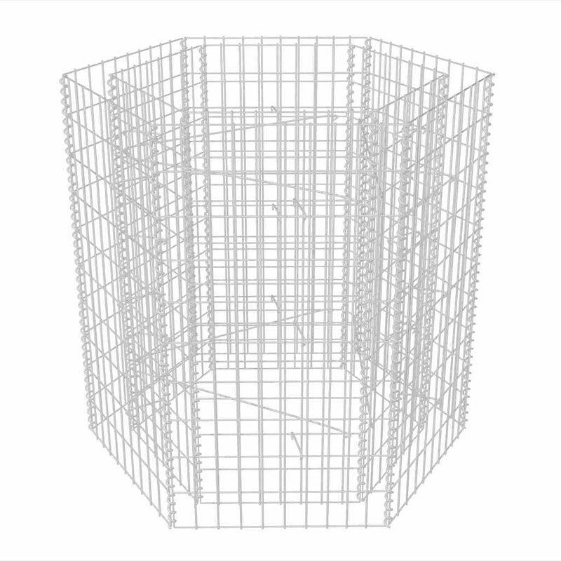 vidaXL hatszögletű gabion magaságyás 100 x 90 x 100 cm