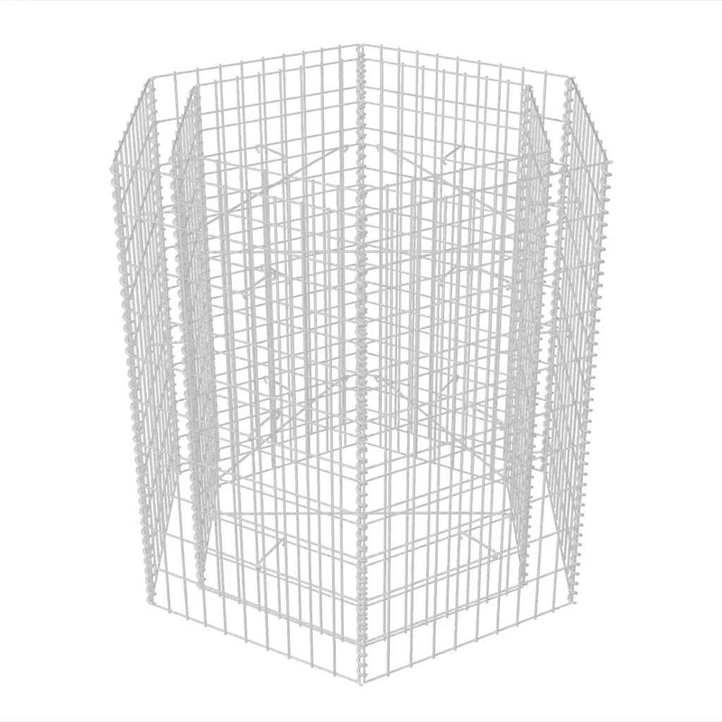 vidaXL hatszögletű gabion magaságyás 100 x 90 x 100 cm