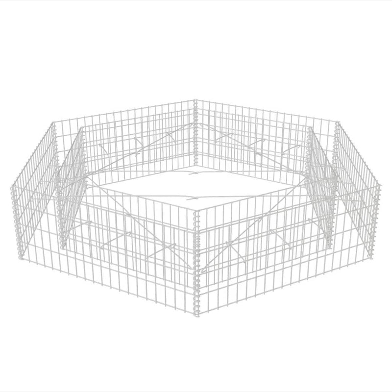 vidaXL hatszögletű gabion magaságyás 200 x 173 x 40 cm