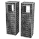 2 db vidaXL acél gabion kosár oszlop / ágyás 50 x 50 x 160 cm