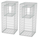 2 db vidaXL acél gabion kosár oszlop / ágyás 50 x 50 x 120 cm