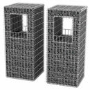 2 db vidaXL acél gabion kosár oszlop / ágyás 50 x 50 x 120 cm
