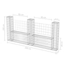 vidaXL U-alakú horganyzott acél gabion kosár 240 x 20 x 100 cm