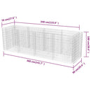 vidaXL acél gabion magaságyás 360 x 90 x 100 cm
